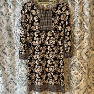 Max Studio black & off white long sleeve dress